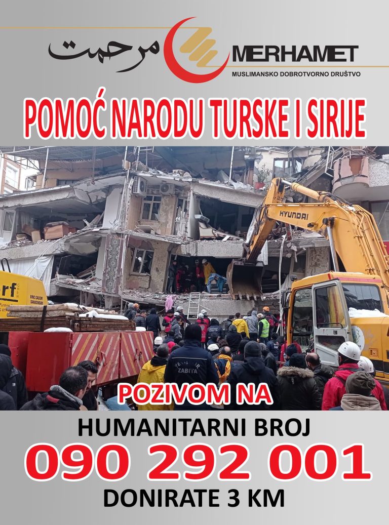 „Merhamet“ pokrenuo akciju pomoći narodu Turske