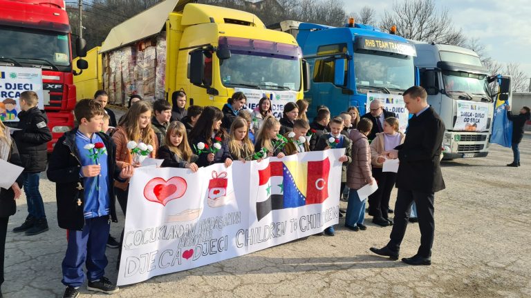 Ispraćen konvoj humanitarne pomoći za stanovništvo Turske i Sirije