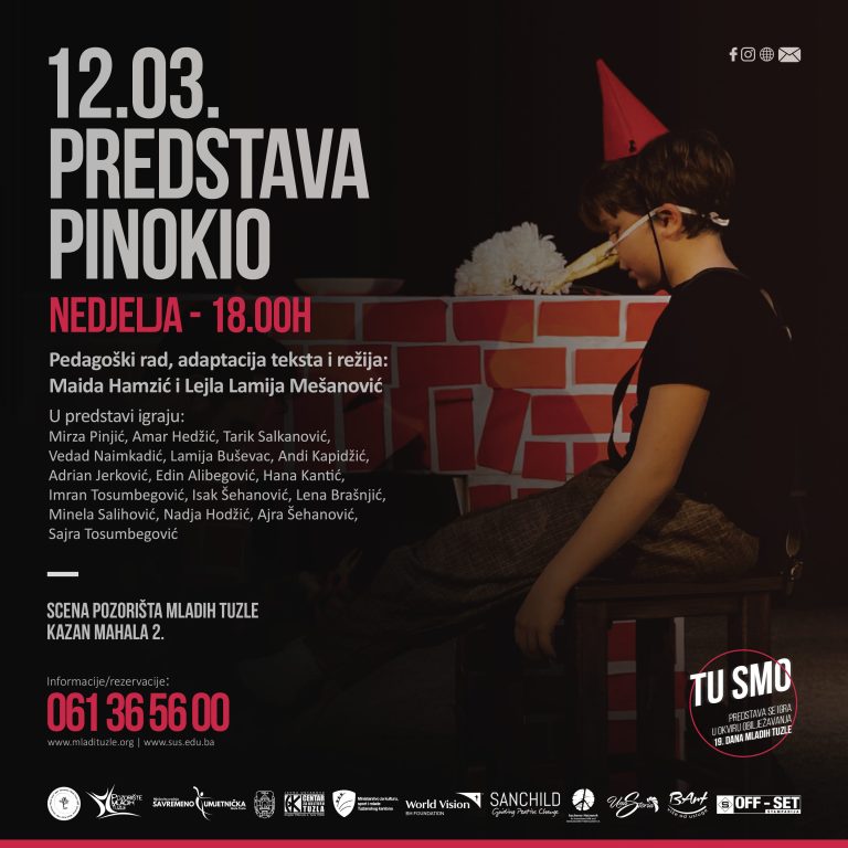 19. Dani Mladih Tuzle – Danas  premijera predstave „PINOKIO“