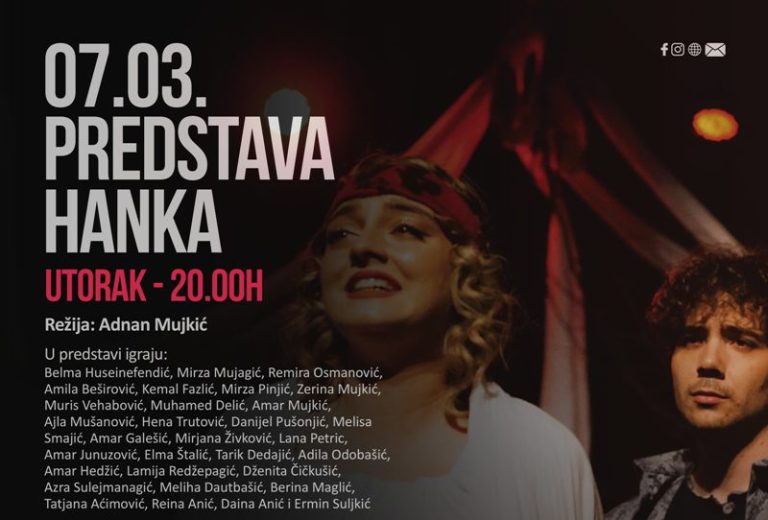 Dani mladih Tuzle: U utorak izvođenje predstave ”Hanka”