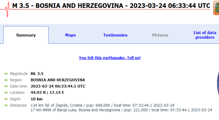 Zemljotres kod Banjaluke