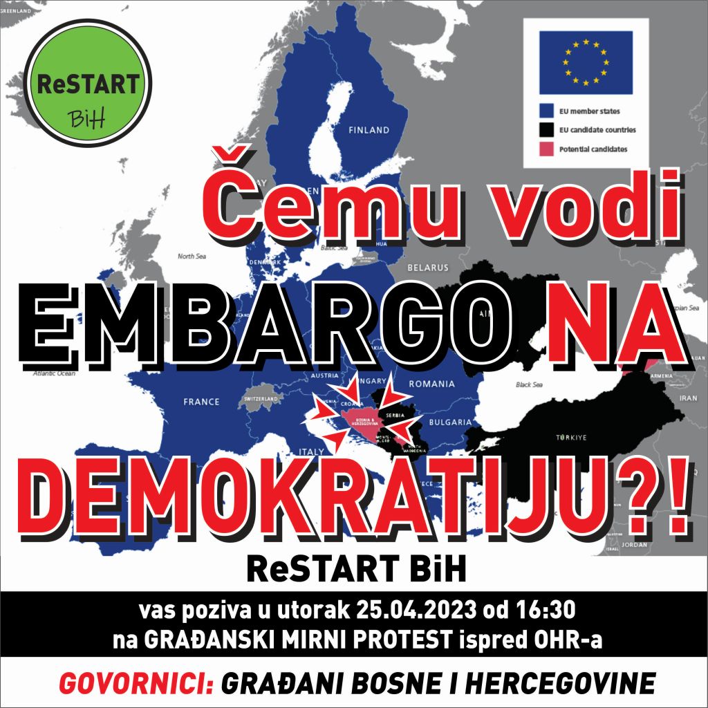 Protesti ispred zgrade OHR-a pomjereni za utorak