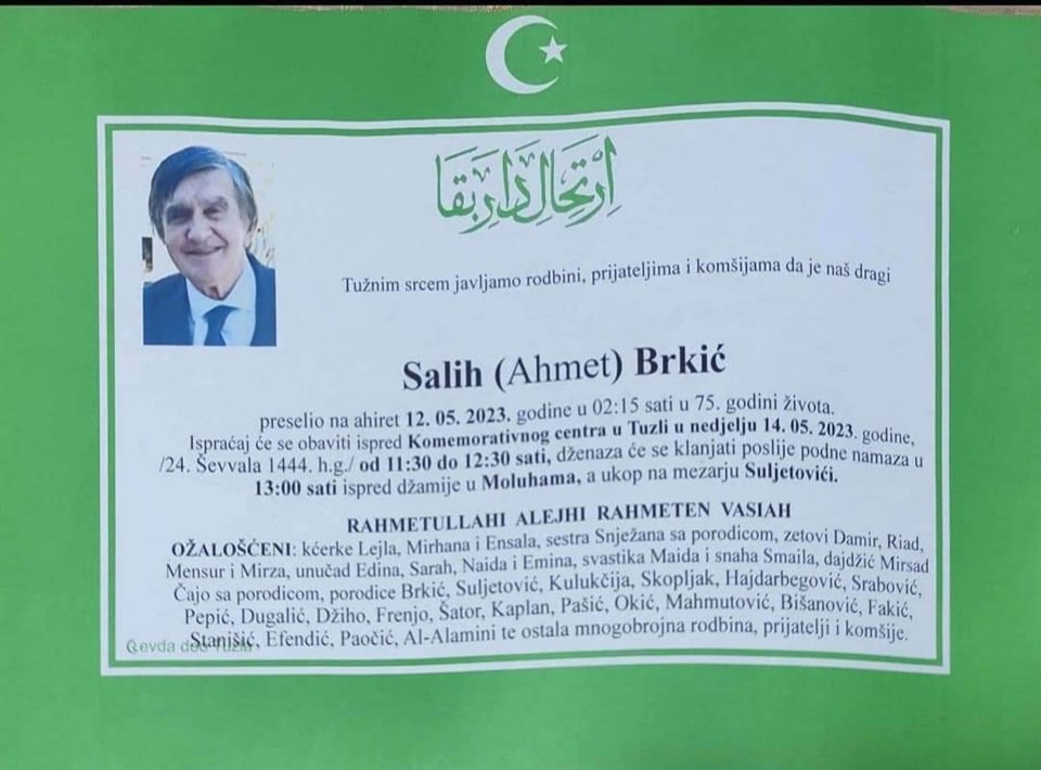 salih brkic posmrtnica