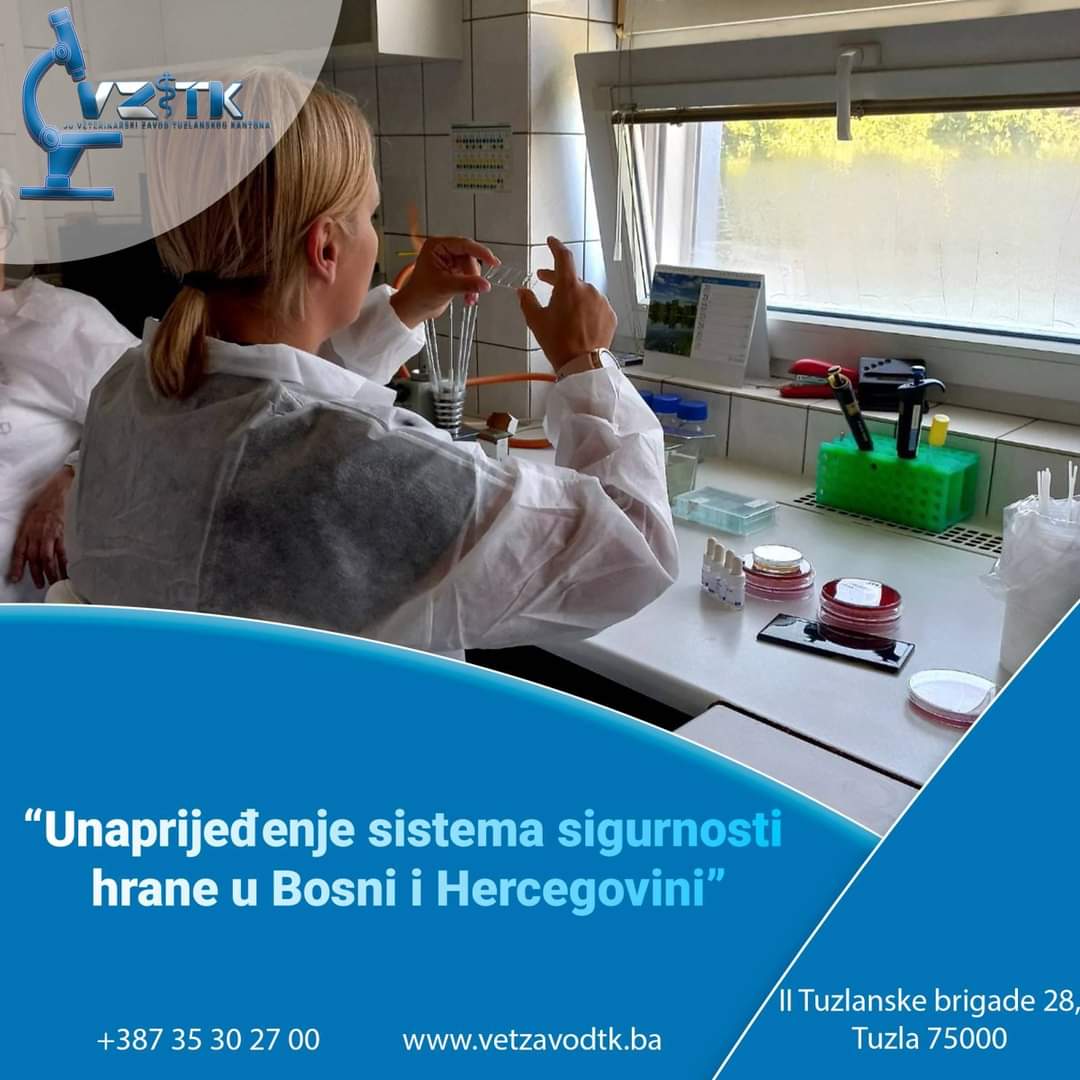JU Veterinarski zavod TK potvrdio svoju kompetentnost u dokazivanju i serotipizaciji Salmonela od javno-zdravstvenog značaja u BiH