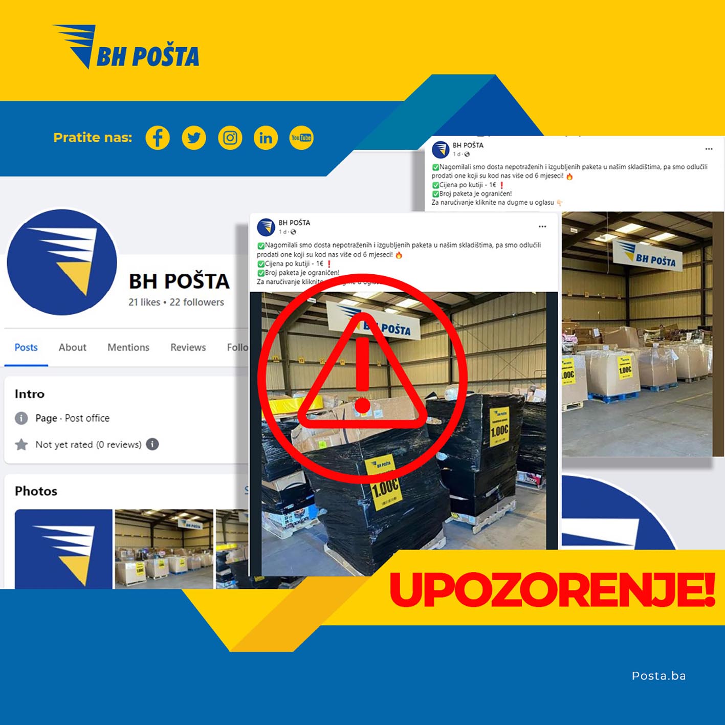 bhposta upozorenje