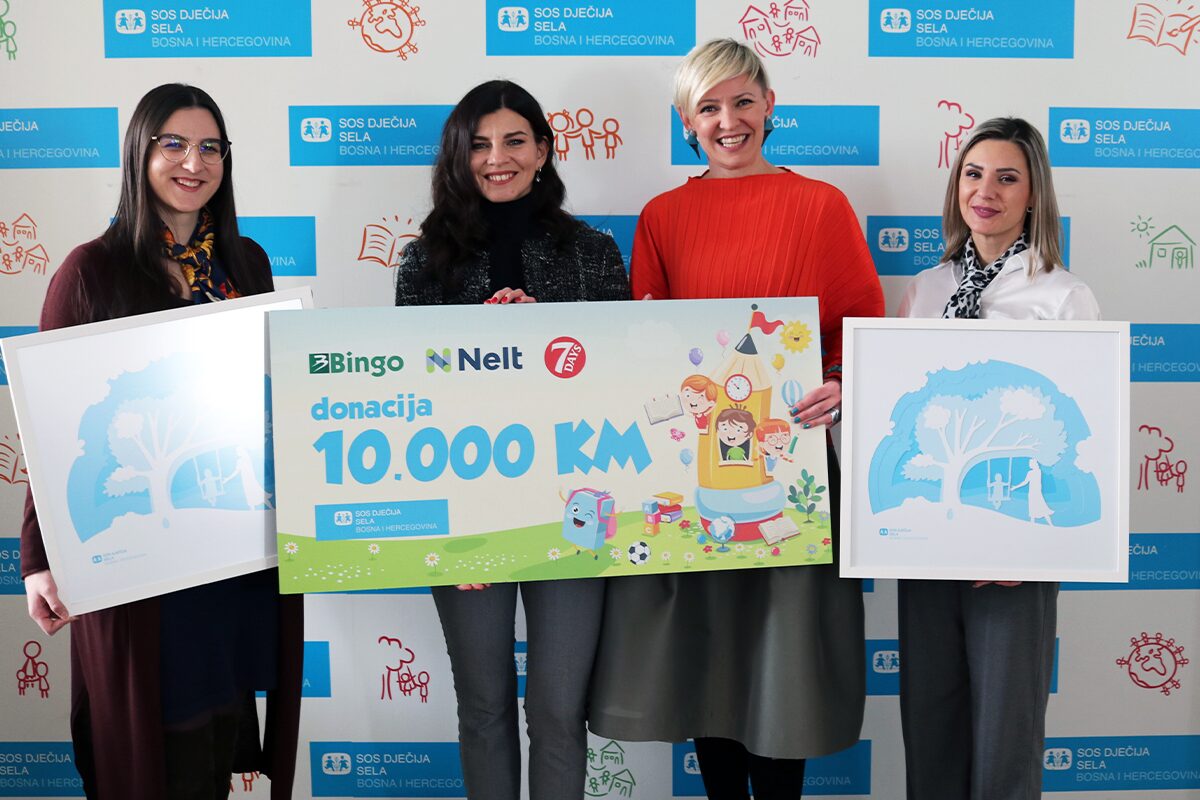 SOS I Bingo SOS Dječijim selima u BiH donirano 10.000 KM izdvojenih od prodaje 7Days Cocoa kroasana u Bingo marketima