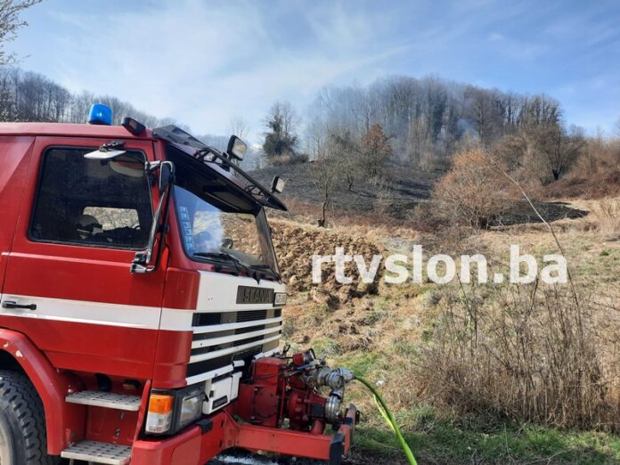 Požar niskog rastinja u naselju Moluhe