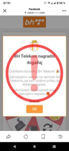 BH Telecom, lažna nagradna igra