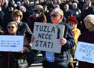 Protesti penzionera u Tuzli