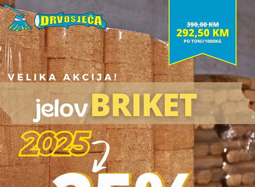 Drvosječa donosi posebnu novogodišnju akciju na Jelov Briket! Briket Drvosječa