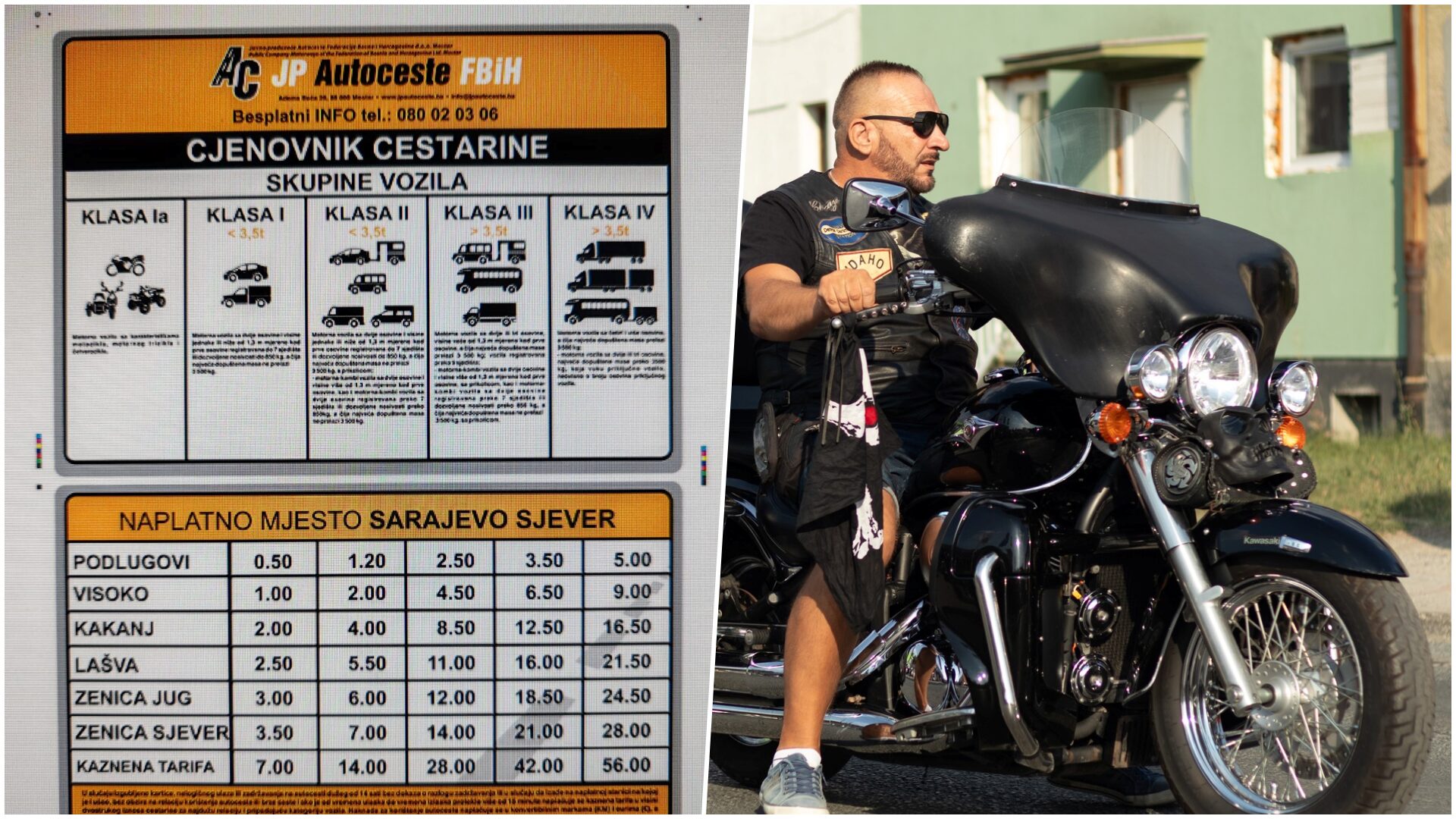 Bajker i naplate cestarina