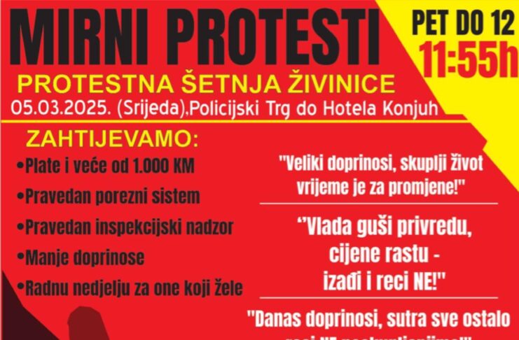 Protestna šetnja privrednika u Živinicama