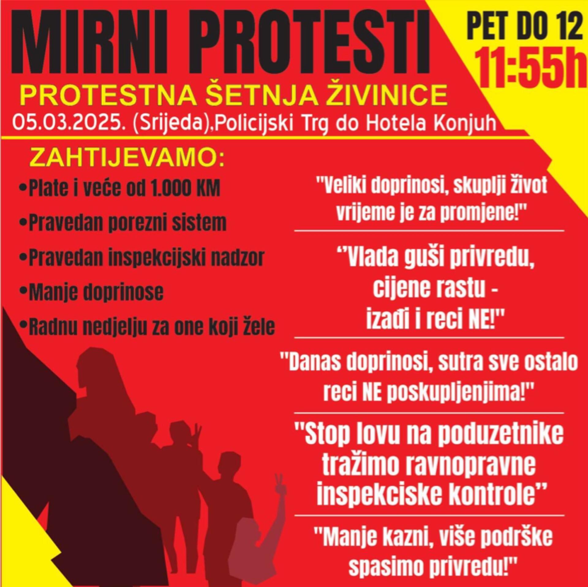 protestna setnja privrednika Protestna šetnja privrednika u Živinicama