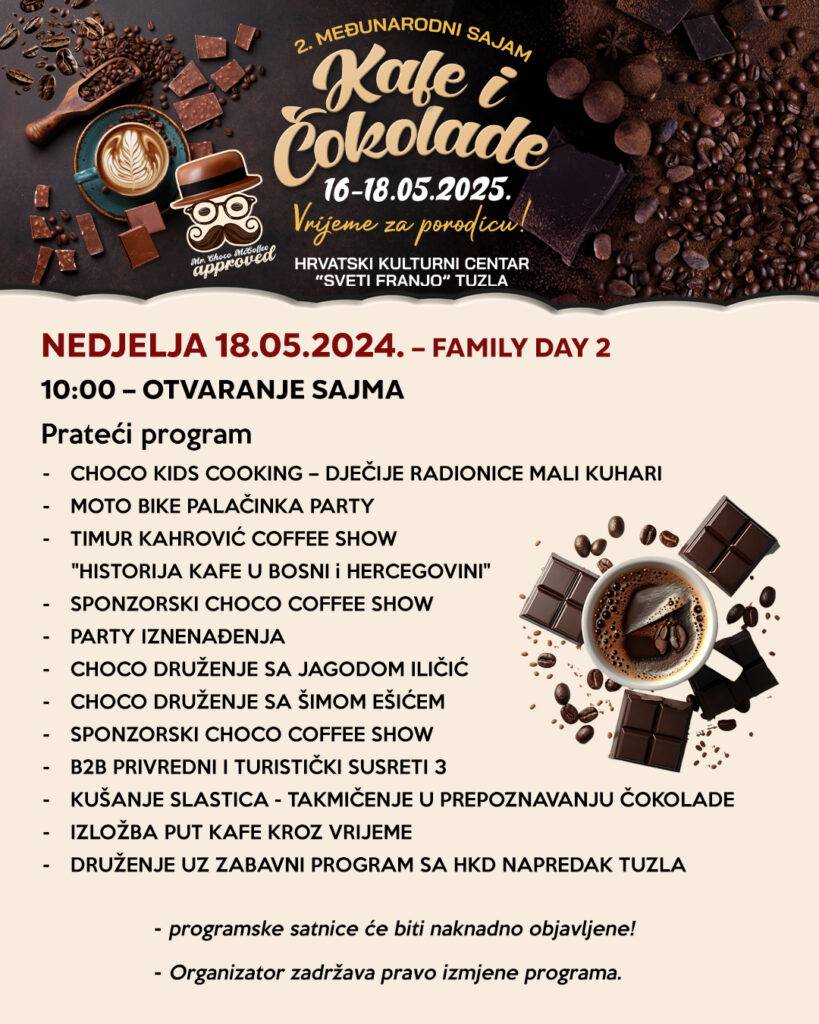 Sajam Kafe i Čokolade, program za petak