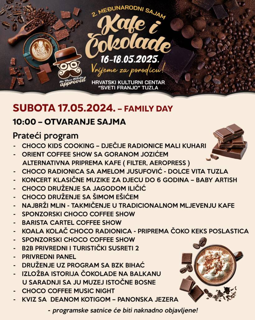 Sajam Kafe i Čokolade, program za subotu