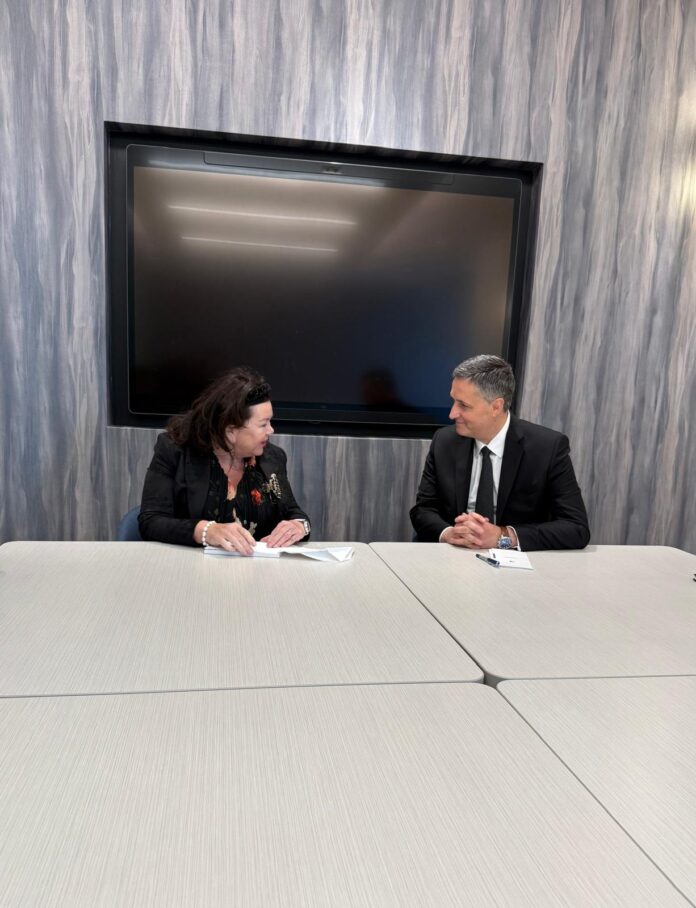 Denis Bećirović, Dama Karen Pierce, UK, Dejton