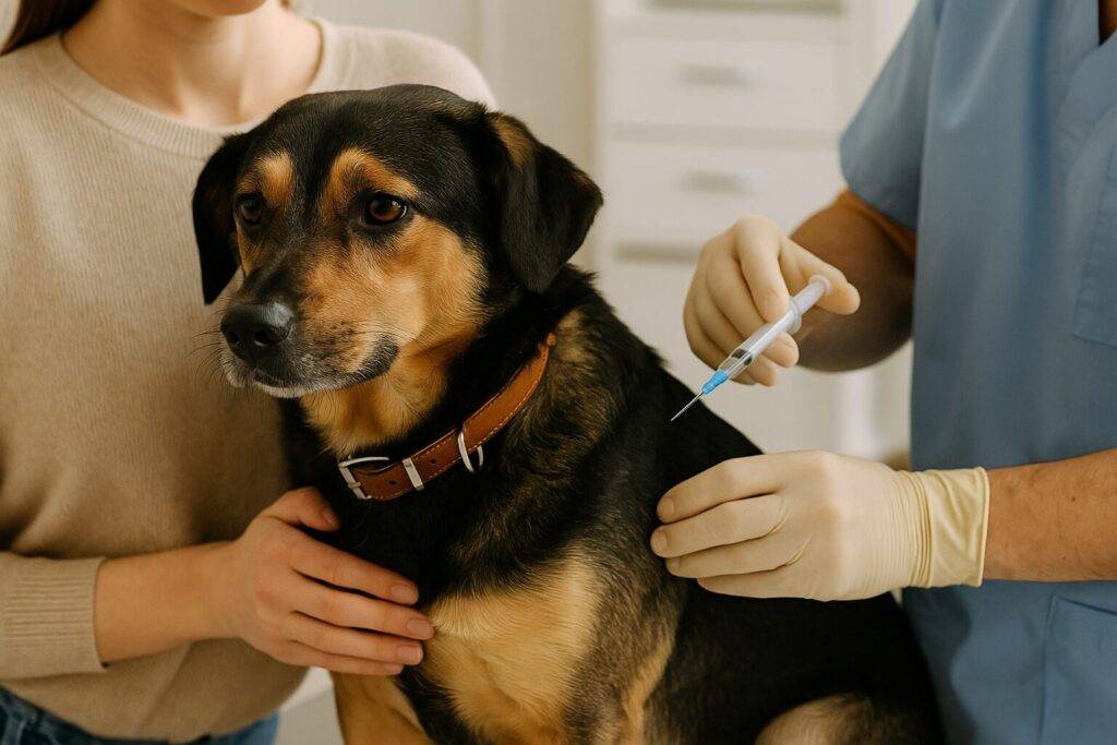 Pas kod veterinara prima vakcinu – simbol odgovornog vlasništva, leptospiroza kod kućnih ljubimaca