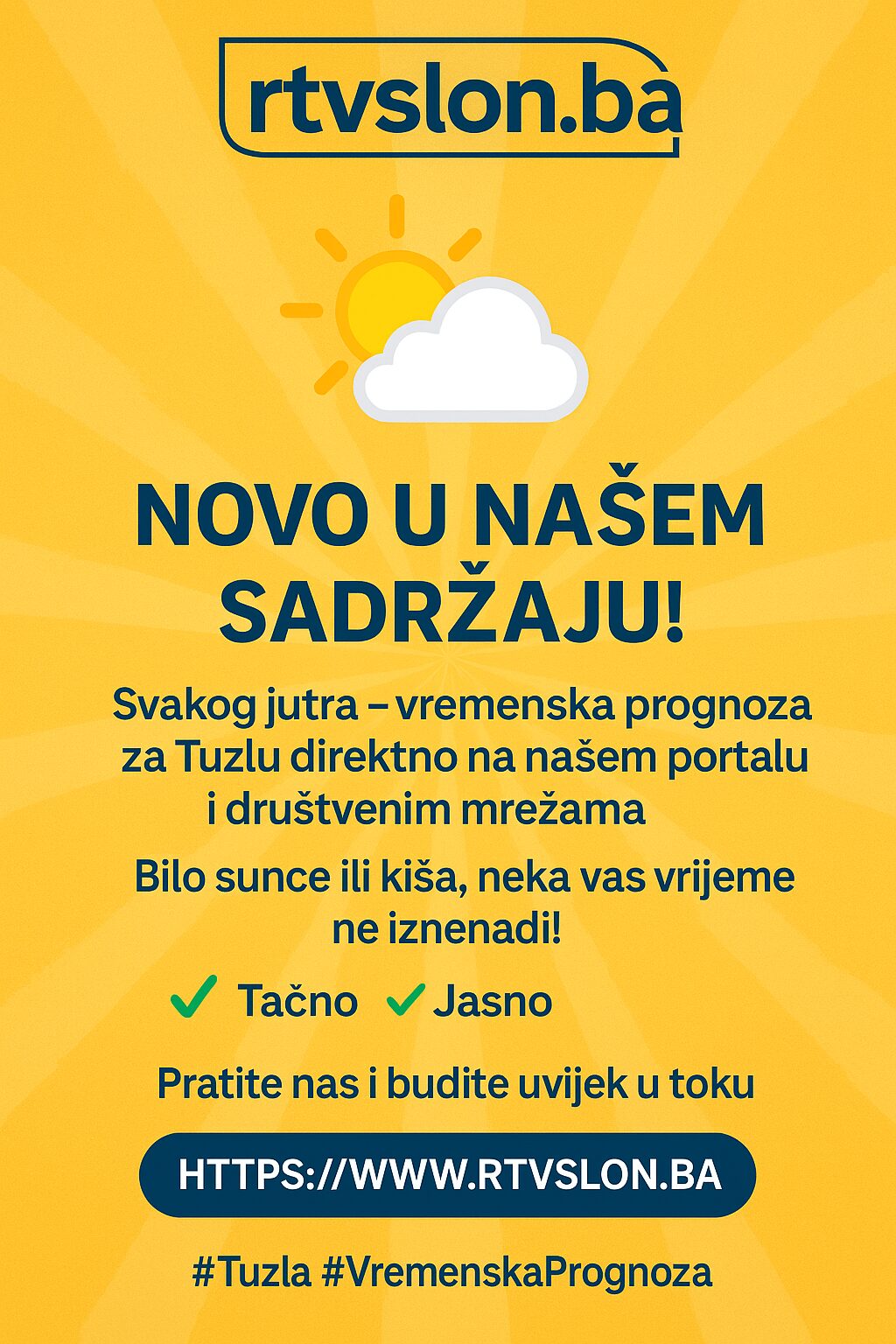 Vremenska prognoza za Tuzlu/Foto animacija generisana uz pomoć AI