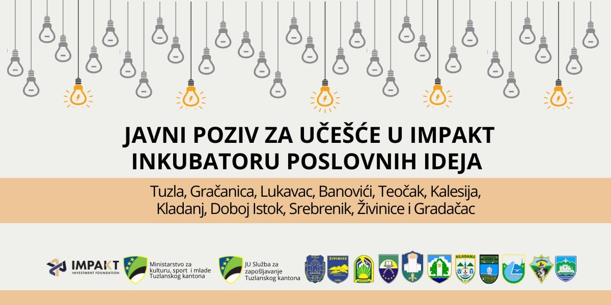Otvoren Javni poziv za mlade poduzetnike u TK: Prilika za razvoj poslovnih ideja kroz IMPAKT inkubator