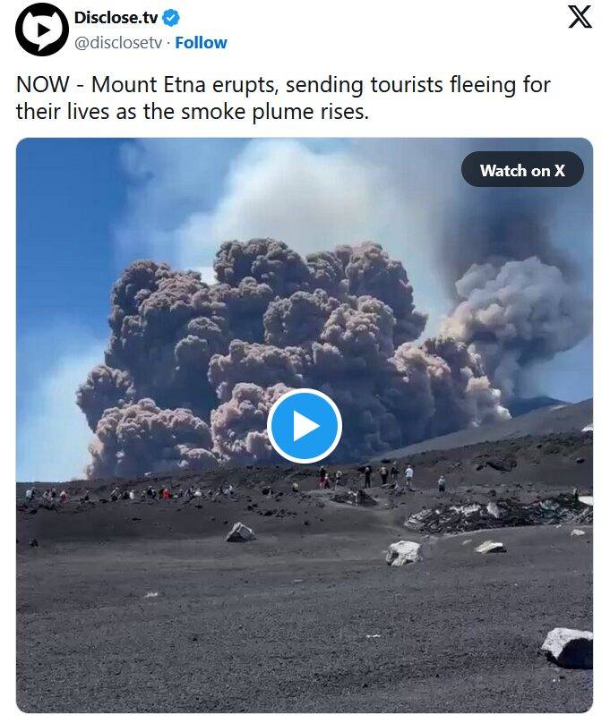 Erupcija vuklana Etna izazvala paniku