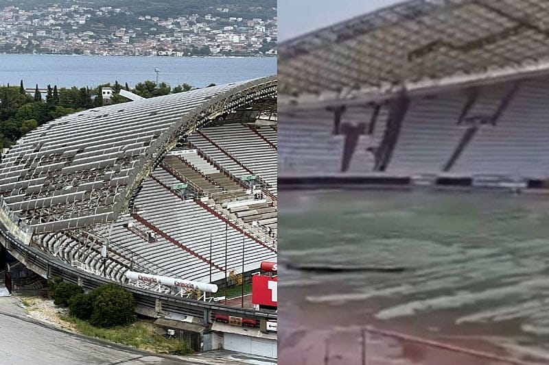 Oluja u Splitu čupala stabla, grad bez struje, oštećen i Poljud