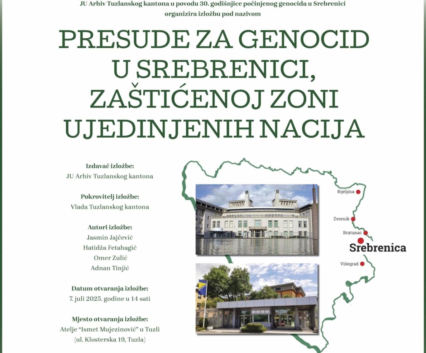 izlozba U Tuzli sutra izložba o presudama za genocid u Srebrenici