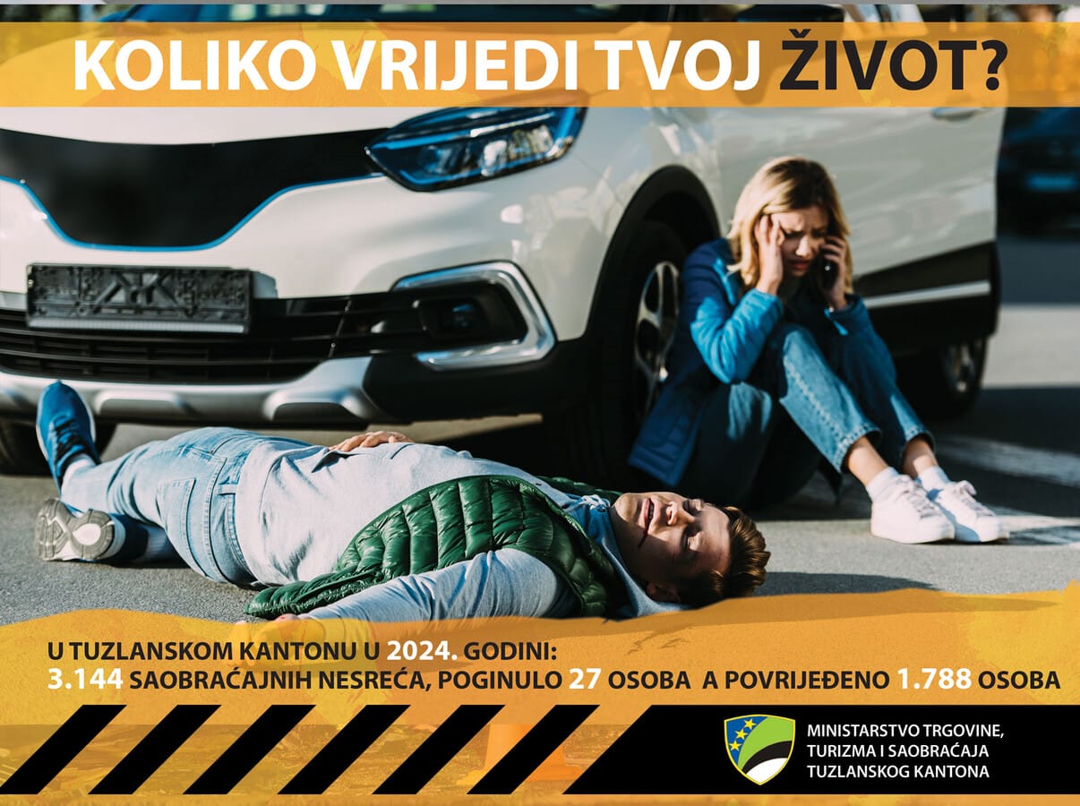 Počinje kampanja „Koliko vrijedi tvoj život?“: Više od 3.000 nesreća u TK, najviše stradali mladi