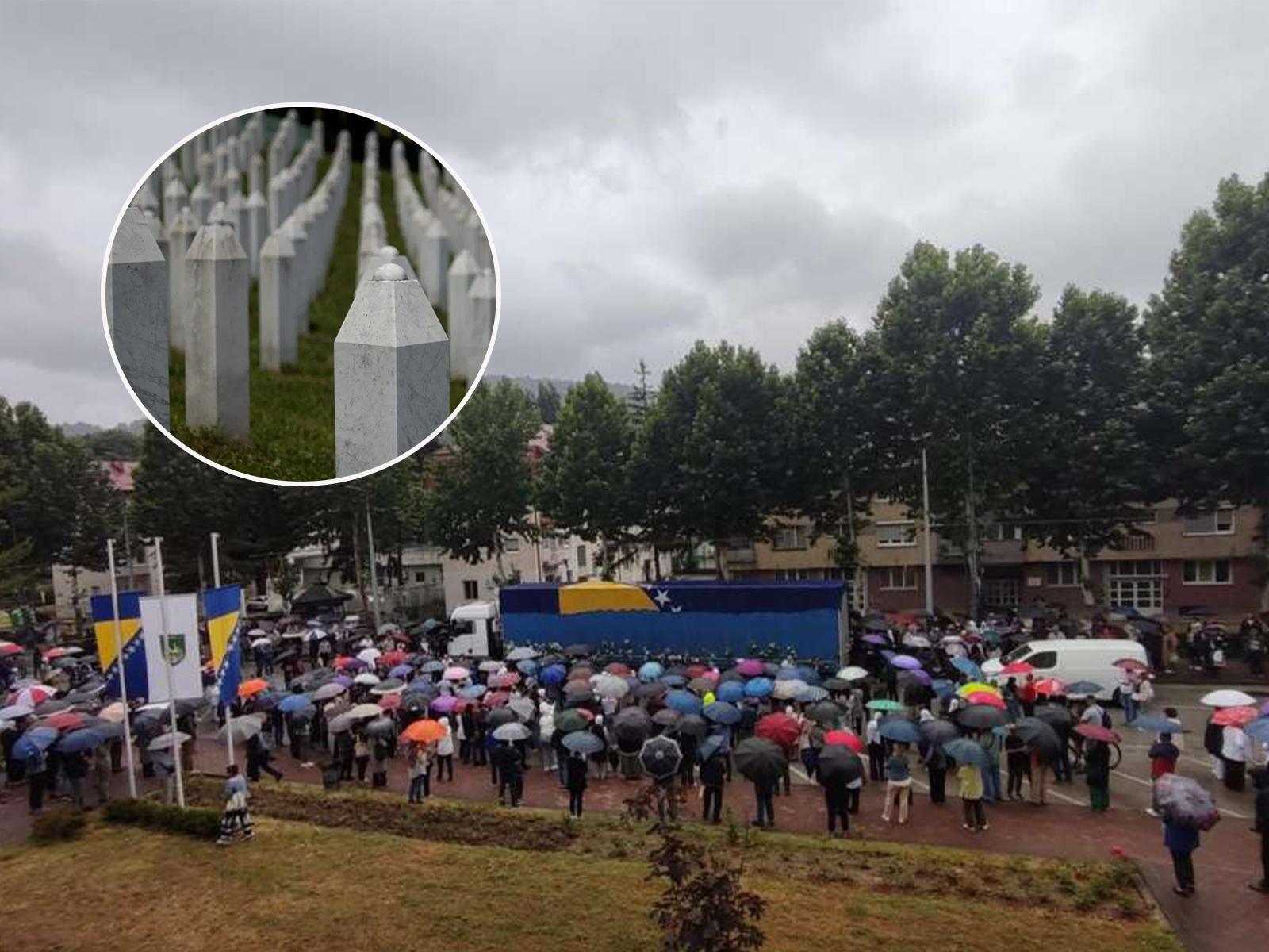 Povorka sa žrtvama genocida u Srebrenici ispraćena iz Vogošće