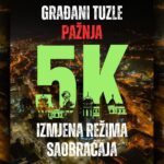 Tuzlanska noćna petica: Privremena obustava saobraćaja u Tuzli zbog trke Tuzlanska noćna petica