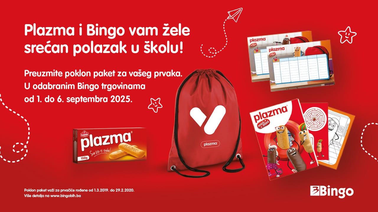 Plazma podržava prvačiće - 30.000 paketića za učenike prvih razreda u BiH „Plazma podržava prvačiće“: 30.000 paketića za učenike prvih razreda u BiH