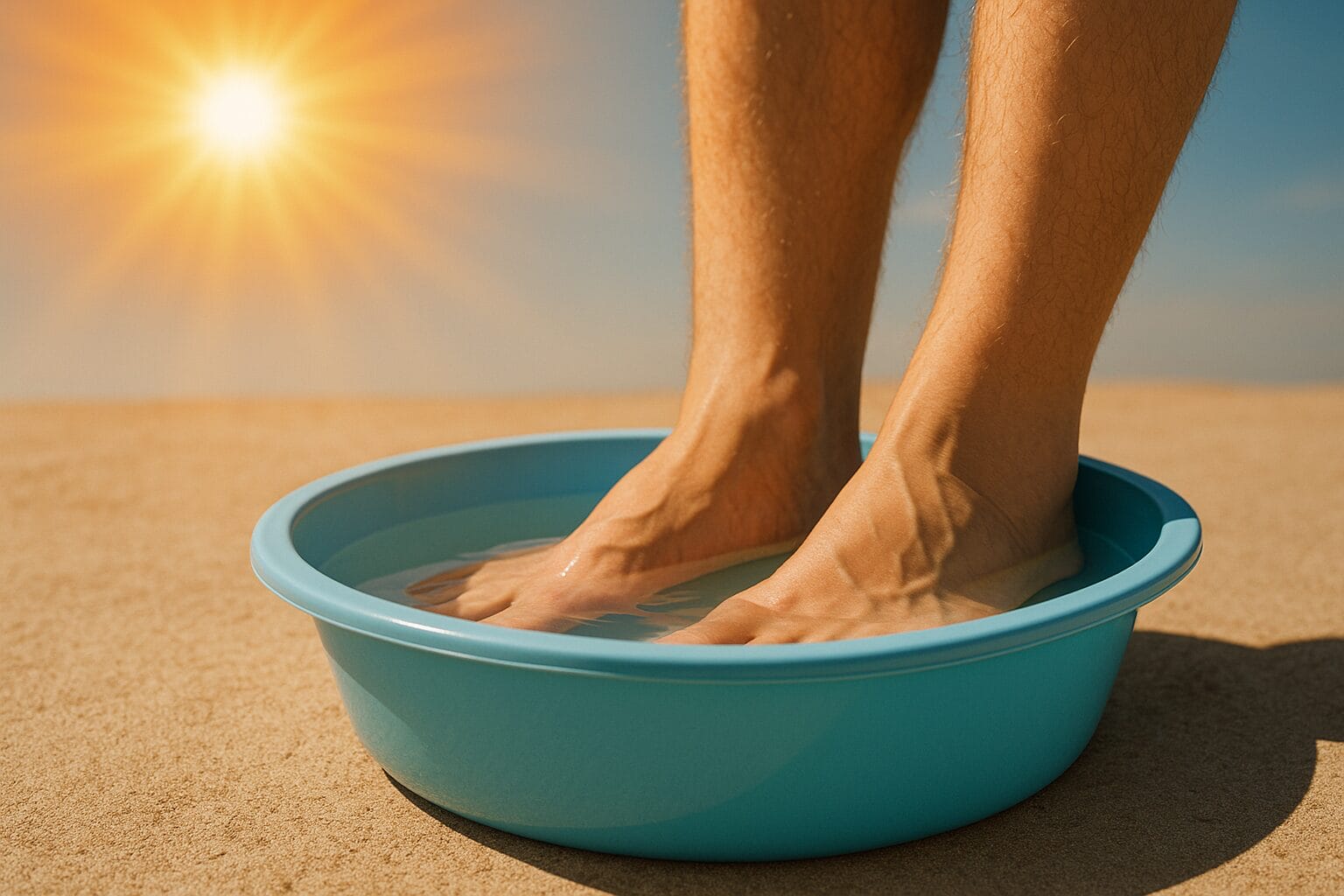 noge u lavoru, vrućina