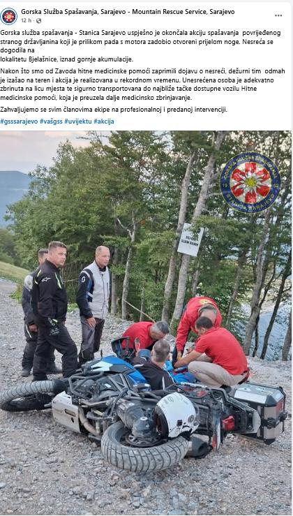 Spašavanje motocikliste na Bjelašnici, učestvovao i GSS Sarajevo