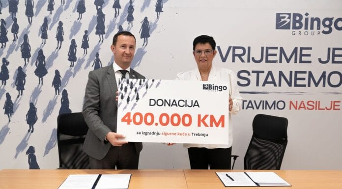 Bingo donirao 400.000 KM za izgradnju prve sigurne kuće u Trebinju Bingo donirao 400.000 KM za izgradnju prve sigurne kuće u Trebinju
