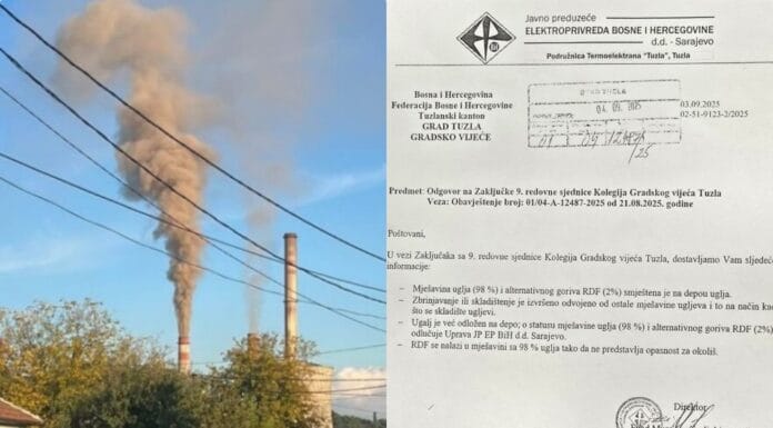 Odluka Gradskog vijeća Tuzla: Tužilaštvo da ispita spaljuje li Termoelektrana otpad