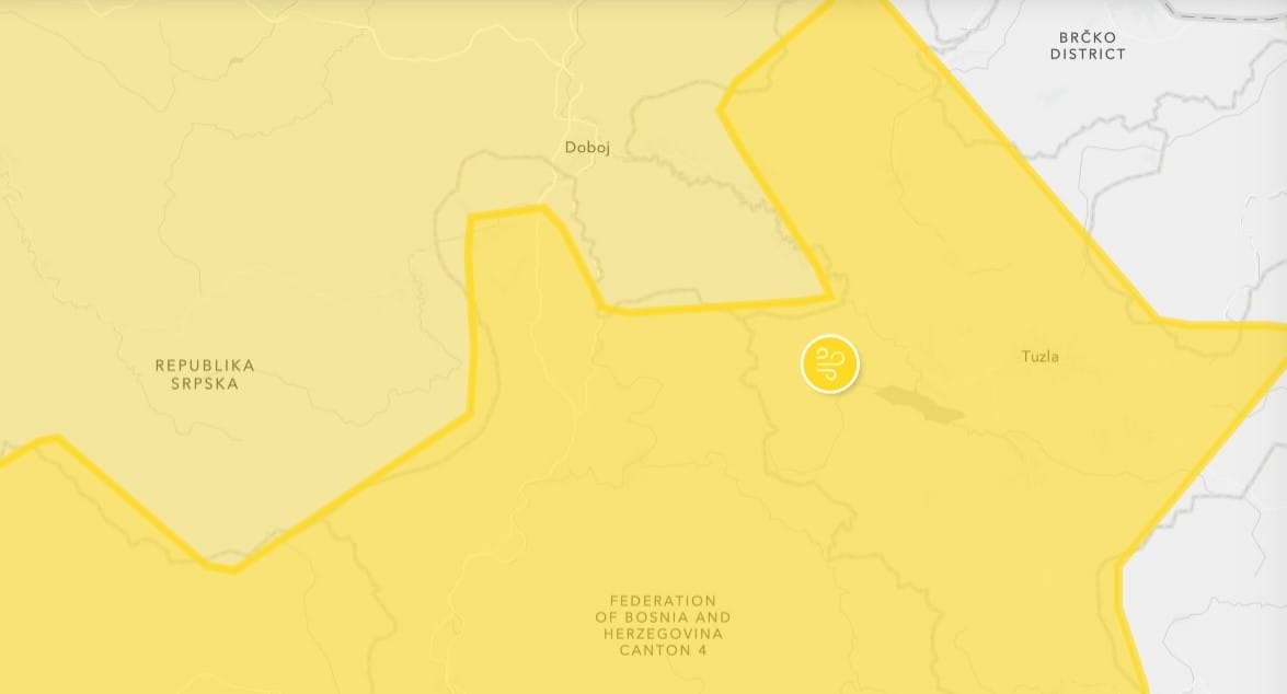 zuto tuzla Jak vjetar u Tuzli večeras