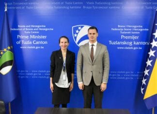 Premijer Halilagić primio novoimenovanu šeficu OSCE-a u Tuzli Anu Sleznevu Premijer Halilagić primio novoimenovanu šeficu OSCE-a u Tuzli Anu Sleznevu