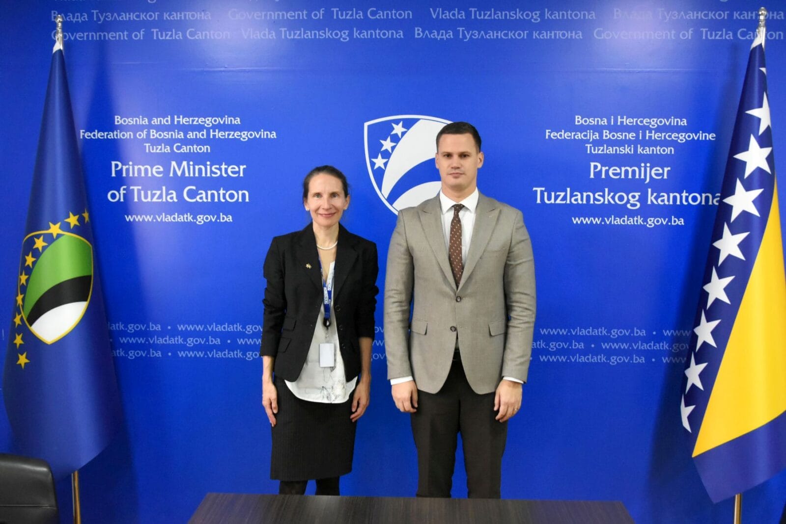 Sastanak - OSCE 03 17 11 2025 Premijer Halilagić primio novoimenovanu šeficu OSCE-a u Tuzli Anu Sleznevu