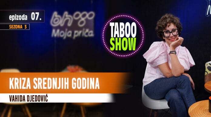 Kriza srednjih godina: Praktični savjeti kako pronaći novi smisao Kriza srednjih godina tema je sedme epizode podcasta Taboo Show u trečoj sezoni. O krizi srednjih godina govori psihoterapeutkinja Vahida Djedović