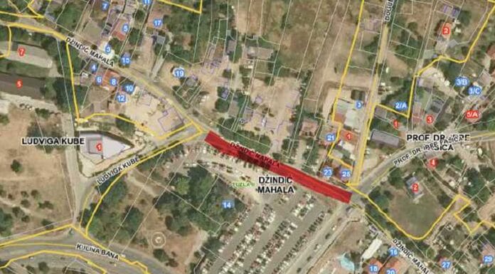 Najava obustave saobraćaja u Džindić mahali