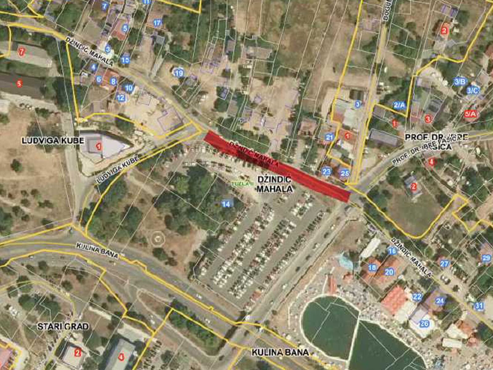 dzindic mahala Najava obustave saobraćaja u Džindić mahali