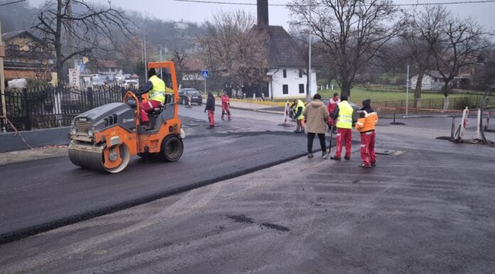 Završna faza radova na privremenom kružnom toku u Džindić mahali