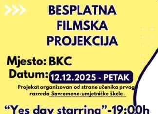 Udruženje „Mladi Tuzle“ i Srednja „Savremeno–umjetnička škola“ Tuzla, u saradnji s Bosanskim kulturnim centrom TK, organizuju u petak, 12. decembra 2025. godine, besplatnu projekciju filma „Yes Day“.