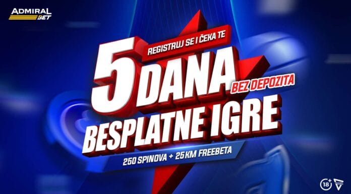 Bonus dobrodošlice bez premca i slot turnir vrijedan 10.000 KM! AdmiralBet