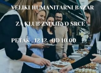 Humanitarni bazar Udruženja žena za Klub Zmajevo srce najavljen za 12. decembar