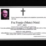 Poznat termin sahrane fra Franje Ninića