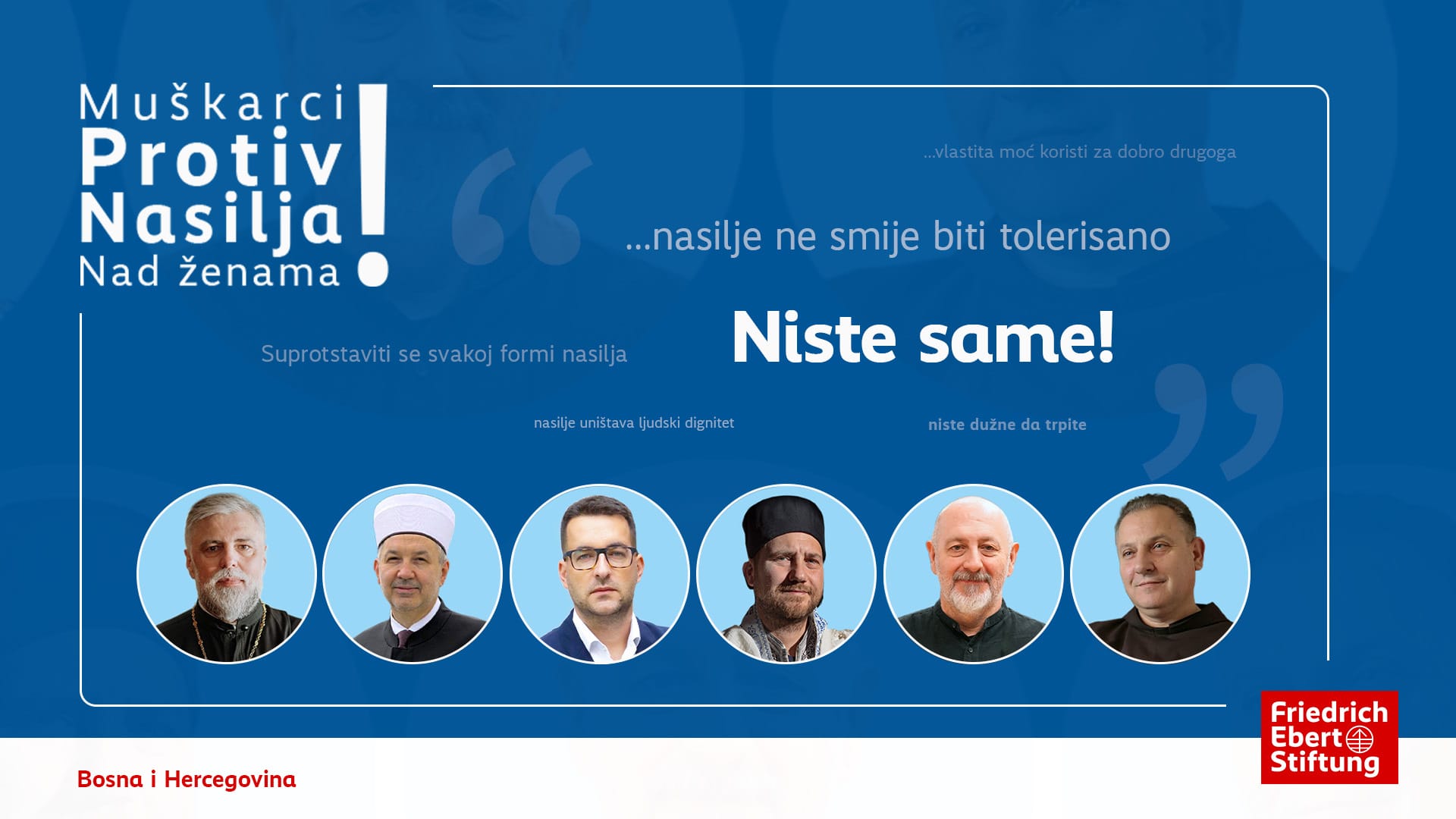 Kampanja “Muškarci protiv nasilja”: Vjerski lideri u BiH protiv rodno zasnovanog nasilja