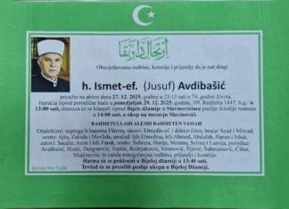 Sutra dženaza Ismet-ef. Avdibašiću