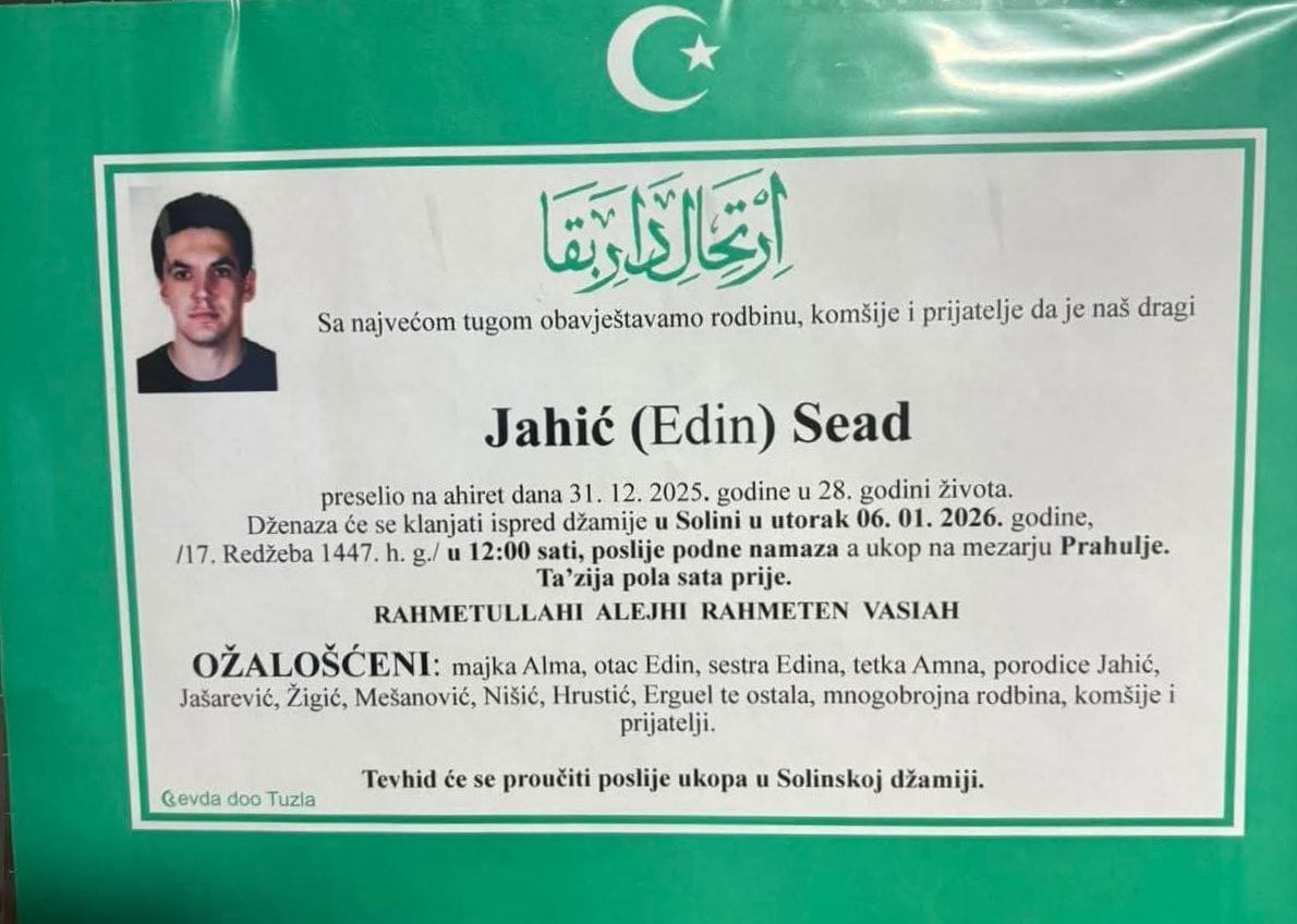 Posmrtnica Sead Jahić Posmrtnica Sead Jahić