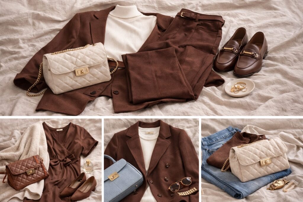 It boje 2026, čokoladna i smeđa modna kombinacija s elegantnim dodacima