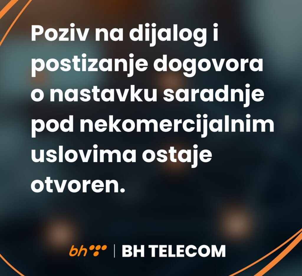 Ovo nije političko, nego pravno i ekonomsko pitanje, BH Telecom saopćenje